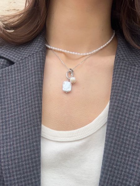 Комплект "ланцюг Emili + basic pearls" 0088 фото